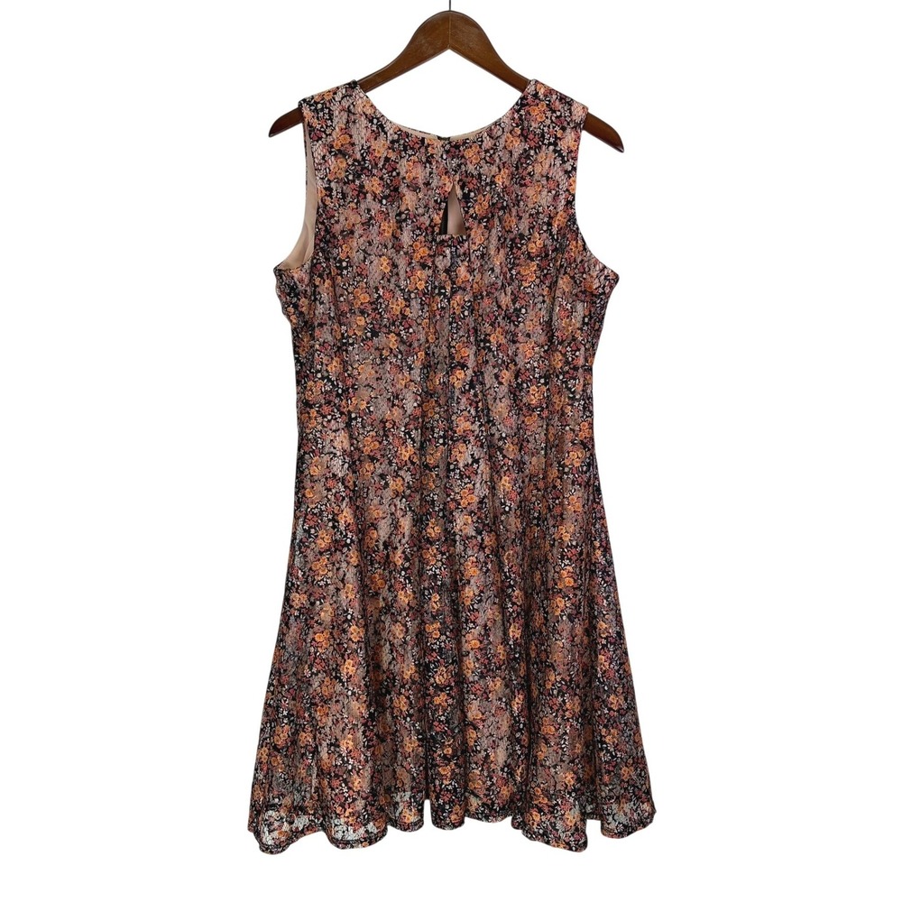 Dress Barn Floral Lace Fit and Flare Dress Size 16 Dark Floral Whimsigoth
